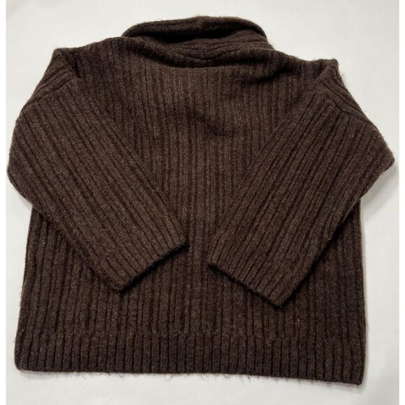 Source Unknown Becca Oversized High Roll Knit Pullover in Chocolate - Picture 4 of 5